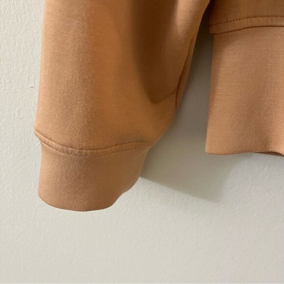 Magaschoni Modal Twist Front Long Sleeve Top - Lightweight Sweatshirt Tan Medium - Picture 3 of 10